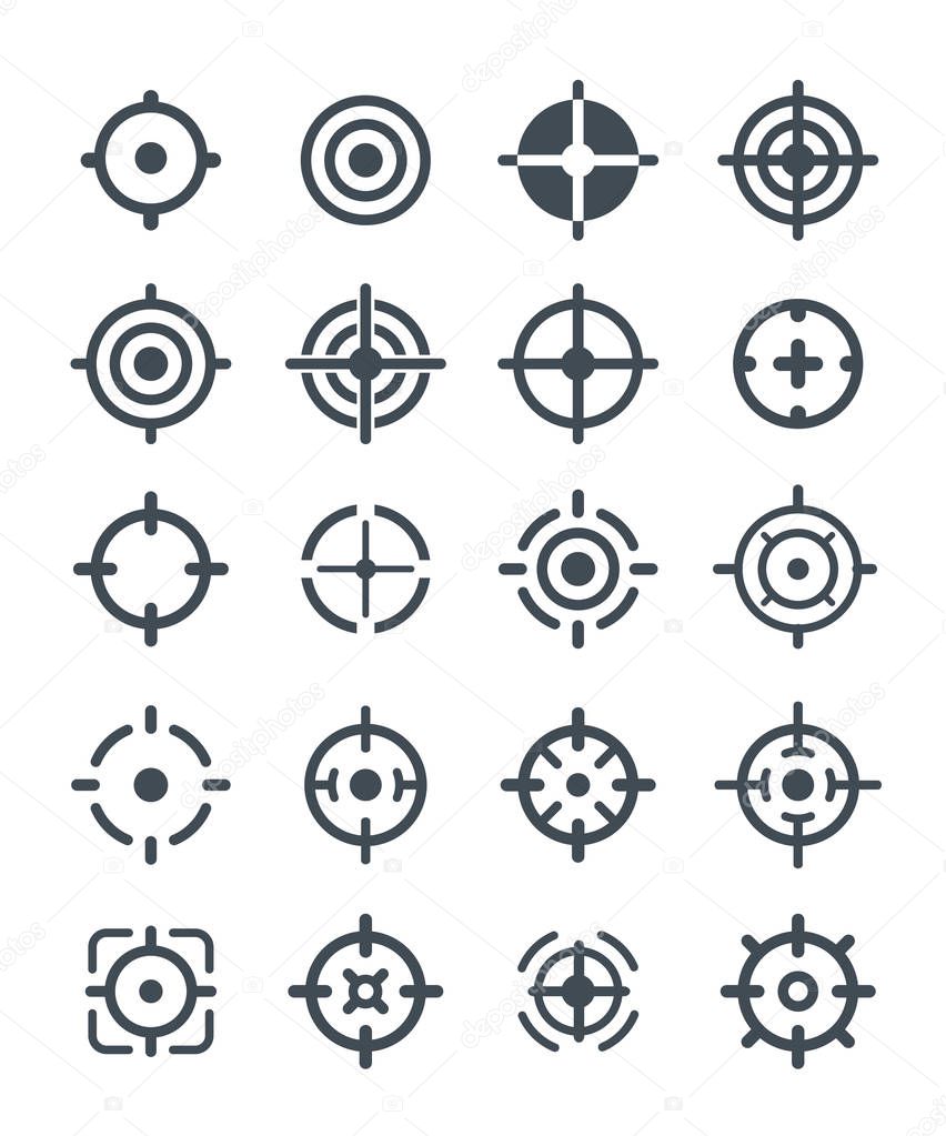 Black target icons on the white background.
