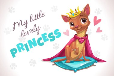 Küçük güzel prensesim. Sevimli forizontal poster güzel chihuahua köpek ile.