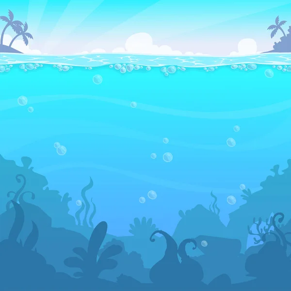 Unterwasserlandschaft, Vektorillasteration. schöne Lage unter dem Meer. — Stockvektor