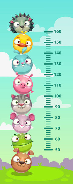 График роста детей. Стеномер со смешными круглыми животными
.