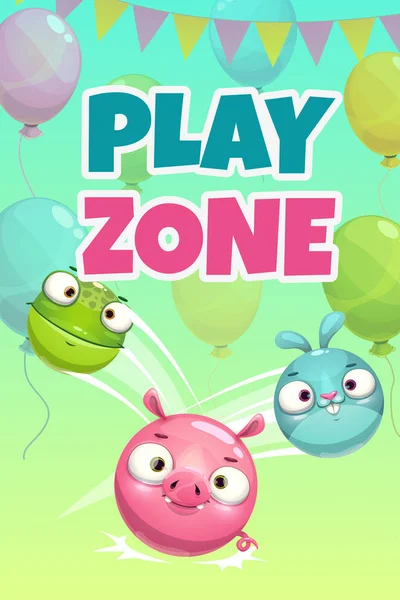 Kids zone banner concept, play zone vector illustration. — Stock Vector