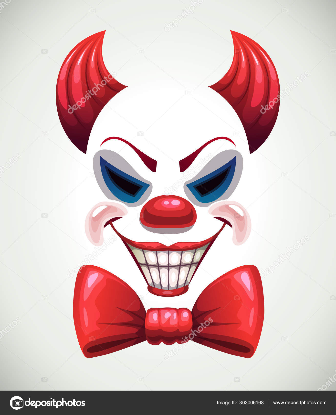 Rostos Assustadores Palhaço Máscaras Vetor Funster Com Maquiagem Nariz  Vermelho imagem vetorial de Seamartini© 419918958