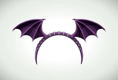 Karanlık yarasa kanatlı Cadılar Bayramı kafa bandı. Vektör simgesi.