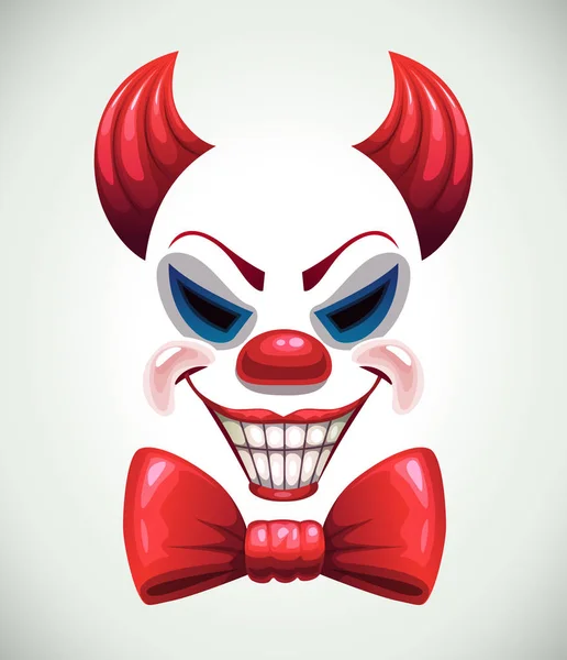 Maschera da clown inquietante. Vettore arrabbiato Joker faccia elementi — Vettoriale Stock