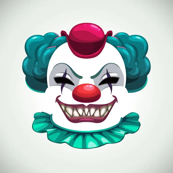 Concepto de circo aterrador. Máscara de payaso espeluznante. Vector enojado elementos de la cara — Vector de stock