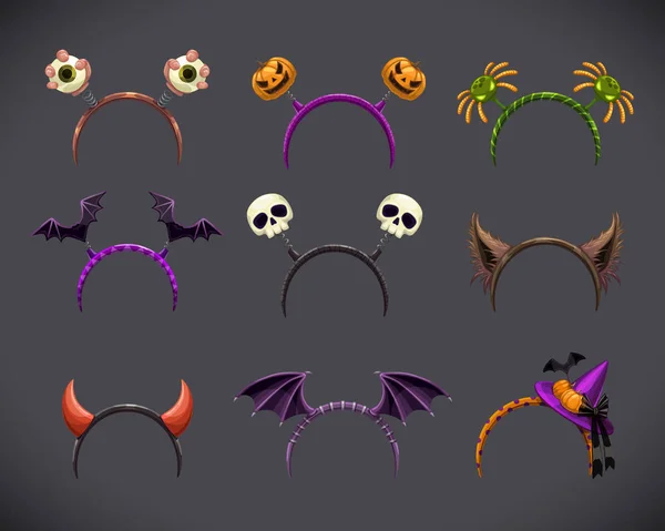 Kolekcja Spooky Head Bands. Hallowine-element kostiumu. — Wektor stockowy