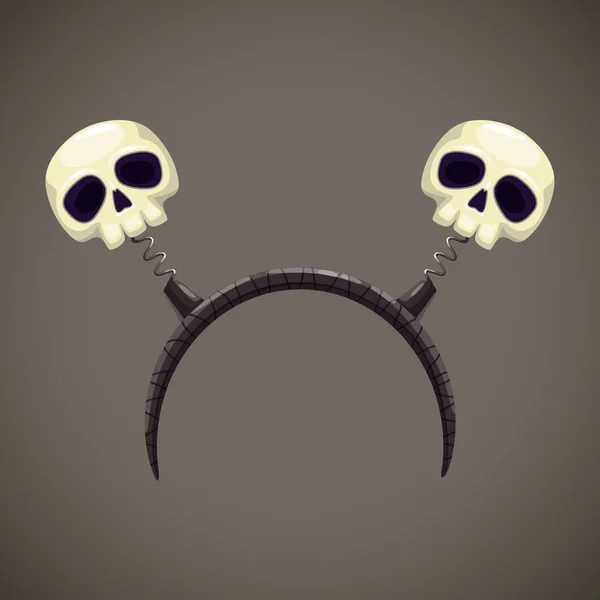 Декор головы с жуткими черепами, резинкой для волос, элементом костюма на Хэллоуин . — стоковый вектор