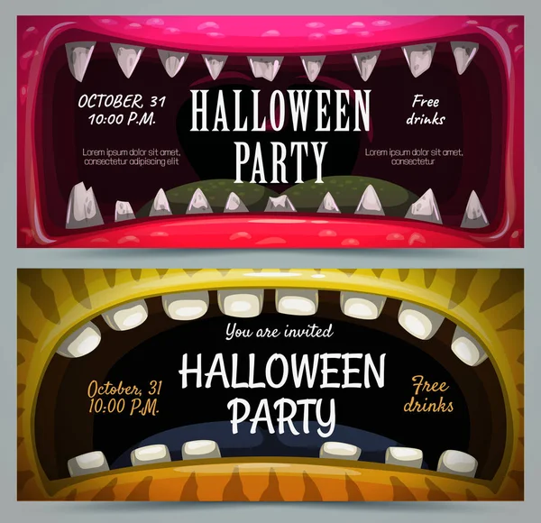 Gruselige Halloween-Party-Banner. Gruseliger Hintergrund. — Stockvektor