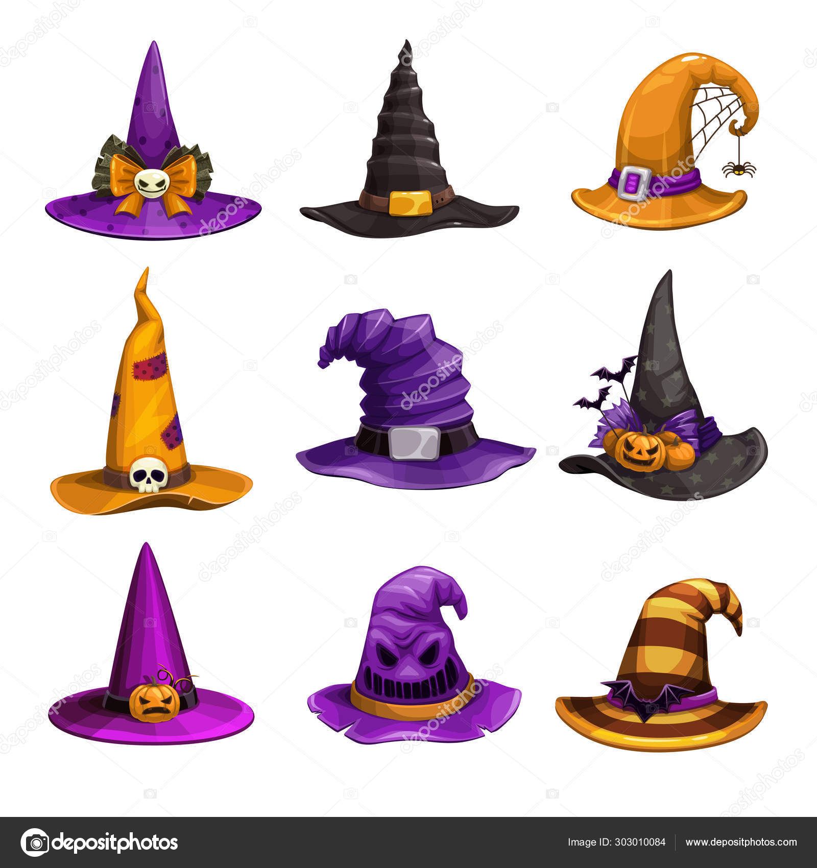 Chapeu de Bruxa com Faixa Colorida Halloween