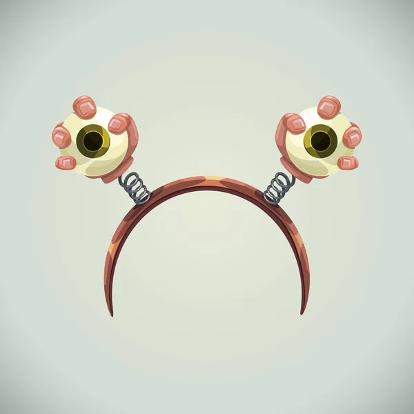 爬行的Helloween发带，手上的眼睛，有趣的头带装饰. — 图库矢量图片