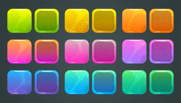 Square frames and buttons for game ore app store logo design. — Stock Vector