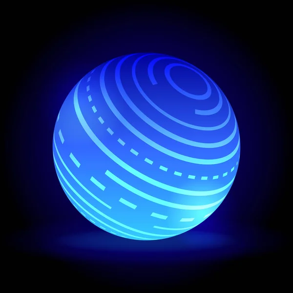 Abstract Blue Shining Sphere — Stock Vector