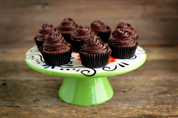 Heerlijke Zelfgemaakte Chocolade Capkakes — Stockfoto