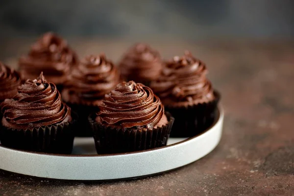 Heerlijke Zelfgemaakte Chocolade Capkakes — Stockfoto