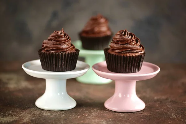 Ízletes Házi Készítésű Csokoládé Capkakes — Stock Fotó