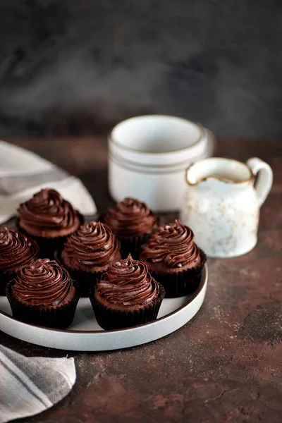 Ízletes Házi Készítésű Csokoládé Capkakes — Stock Fotó