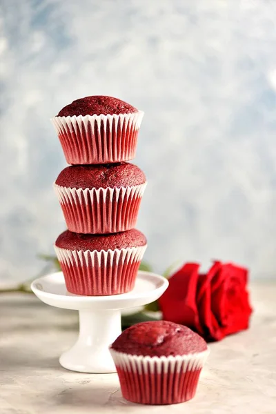 Házi Red Velvet Cupcakes — Stock Fotó