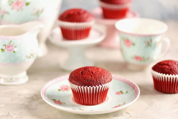 Pasteles Terciopelo Rojo Caseros — Foto de Stock