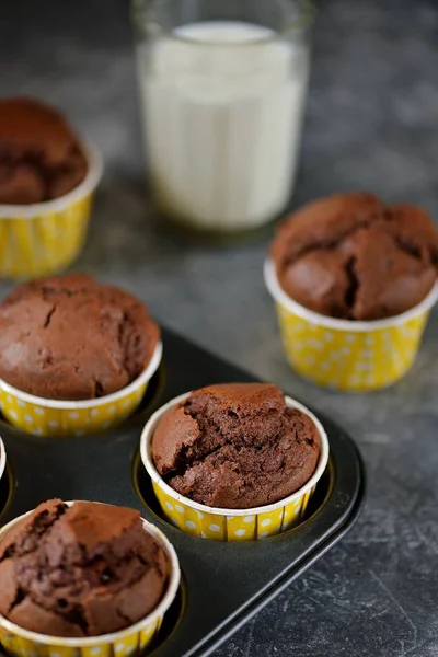 Muffins Chocolat Faits Maison Cuisson Maison — Photo
