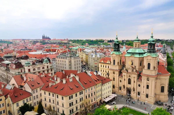 Flygfoto Över Old Town Square Stadsdelen Prag Visning Från Rådhustornet — Stockfoto