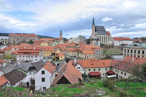 Widok Kościół Wita Starego Miasta Český Krumlov Republika Czeska — Zdjęcie stockowe