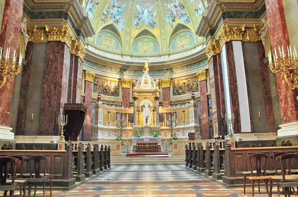 Budapest Hungary April 2016 Interior View Largest Hungarian Church Stephen — Stock Photo, Image