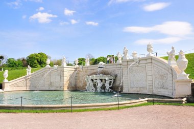 Belvedere Palace.Vienna güzel pınarlarına. Avusturya.
