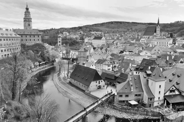 Vista Panoramica Sulla Storica Città Cesky Krumlov Con Fiume Moldava — Foto Stock