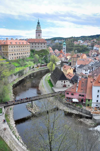 Panoramic View Historic City Cesky Krumlov Vltava River Czech Republic — Stock Photo, Image