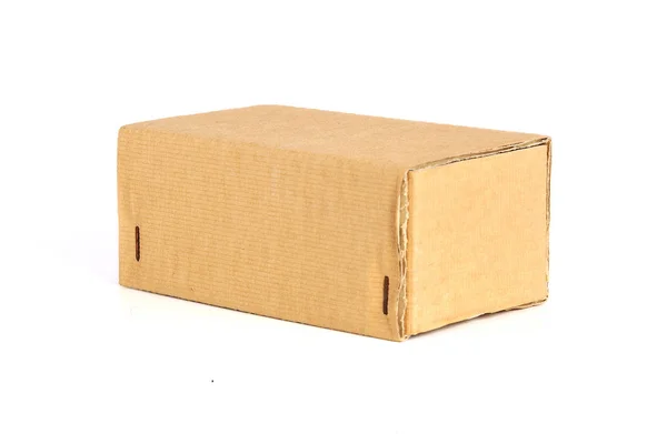 Corrugated Cardboard Box Brown Paper Package Box Isolated White Background — Stock Photo, Image