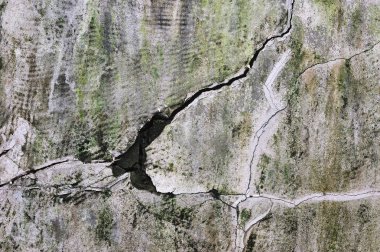 Eski yıpranmış ve beton duvar doku arka plan kırık