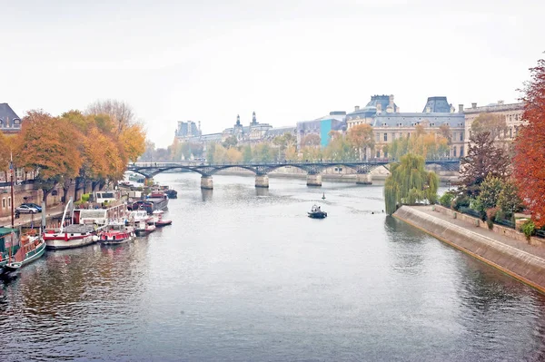 Vista Panorámica Del Puente Pont Des Arts Río Sena París — Foto de Stock