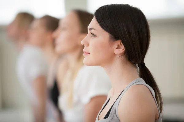 Portrait of young attractive woman practicing yoga — Stock Photo, Image