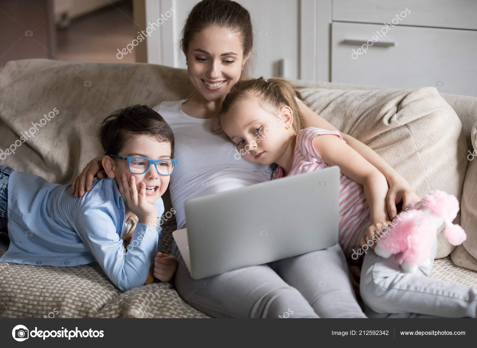 sofa with kids
