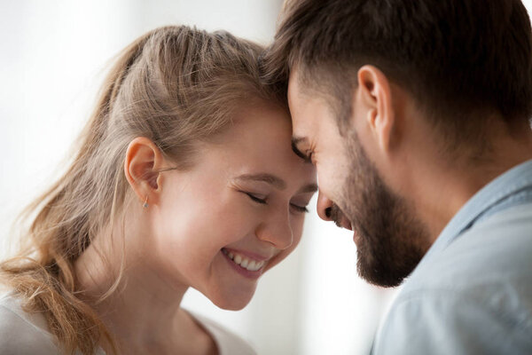 Couple in love having a date at home