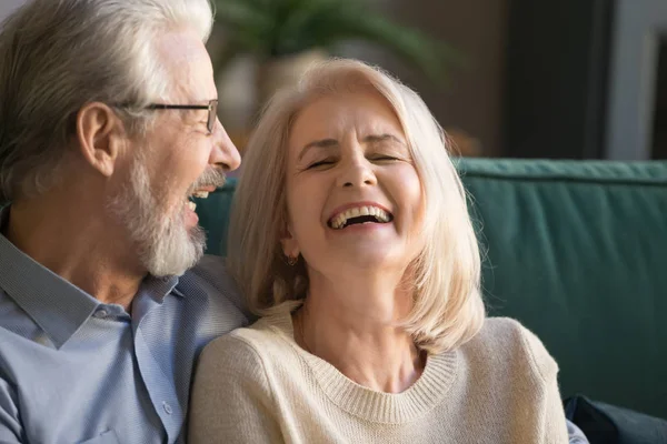 Laughing happy senior family couple close up . — Stok Foto