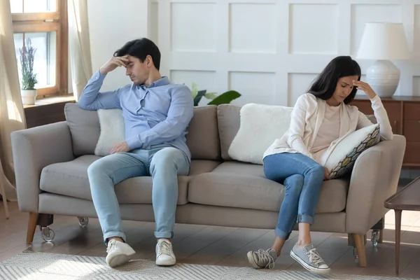 Unhappy young couple struggle with relationships problems