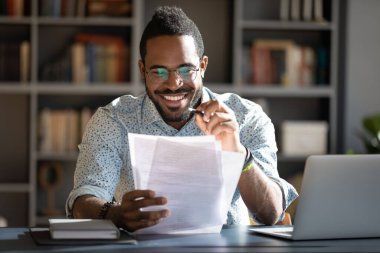 African student guy do tests prepares for entrance exams