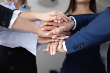 Bir grup farklı meslektaş el ele tutuşuyor.