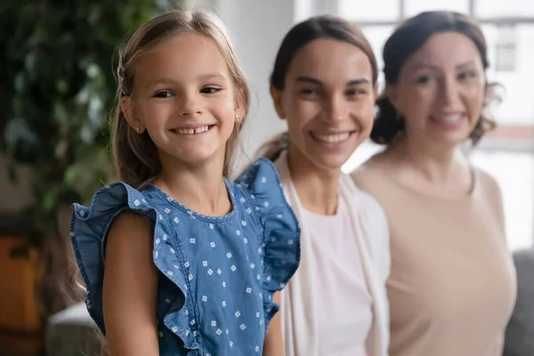 Happy beautiful three generation women looking away. — Stok Foto