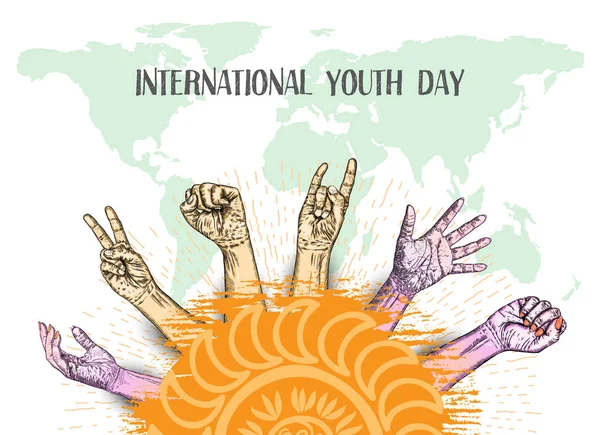 Έννοια Της Ημέρας Φιλίας Παγκόσμια Ημέρα Νεολαίας Iyd Γιορτή Στις — Διανυσματικό Αρχείο