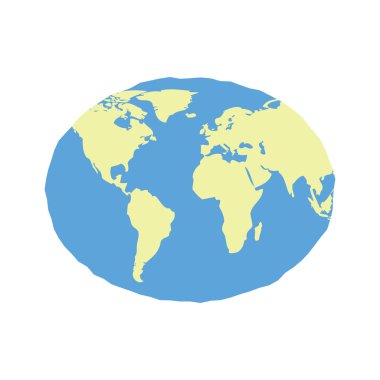 Düz planet Earth simgesini. Gösterim amacıyla web reklam ve mobil infographics. Dünya simgesi küre dünya harita sembol. Vektör.