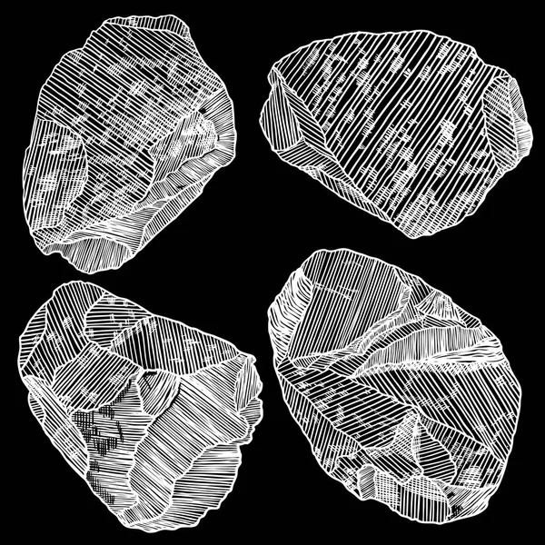 Rocas Doradas Pepitas Las Piedras Pinchan Escombros Cristales Mágicos Diferentes — Archivo Imágenes Vectoriales