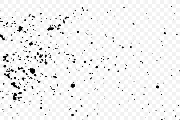 Paint Splatter Transparent Background Black Explosion Paints Grainy Textured Design — Stock Vector