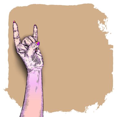 Uluslararası kadın gün. Çeşitlilik yumruk kaldırdı. Mürekkep sanat metin için boş grunge yer ile. Vektör.