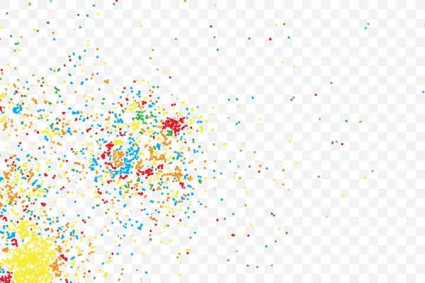 Verjaardag Folie Confetti Glitter Sparkles Klap Deeltjes Willekeurige Achtergrond Kleurrijke — Stockvector