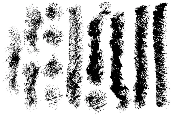 Set Grunge Paint Ink Brush Strokes Brushes Lines Collection Freehand — Stock Vector