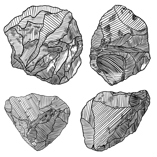 Cristales Piedras Preciosas Piedras Engastadas Tierra Mágica Elementos Sagrados Conjunto — Vector de stock
