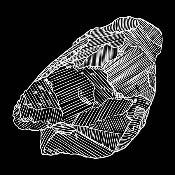 Rock Stenen Hand Getekende Stijl Grote Boulder Gebarsten Beschadigde Stenen — Stockvector