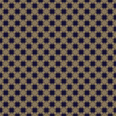 Geometrik soyut desen. Sorunsuz kutsal geometri arka plan. Koyu mavi ve altın doku. Grafik modern desen. Vektör.